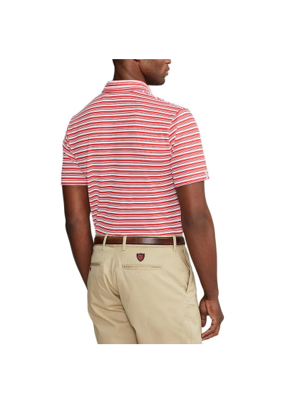 Ralph Lauren Koszulka Polo Golf Tour Pique Stripe - Starboard Red/White