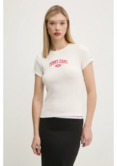 Tommy Jeans t-shirt bawełniany biała DW0DW19435