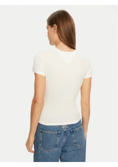 Tommy Jeans T-Shirt DW0DW19447 Biały Slim Fit