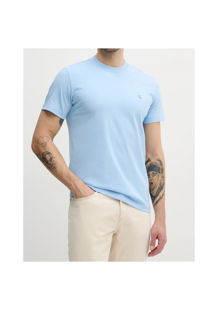 Calvin Klein Jeans t-shirt bawełniany męski kolor niebieski gładki J30J326683