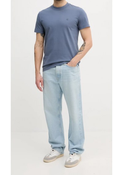 Calvin Klein Jeans t-shirt bawełniany męski kolor niebieski gładki J30J326683