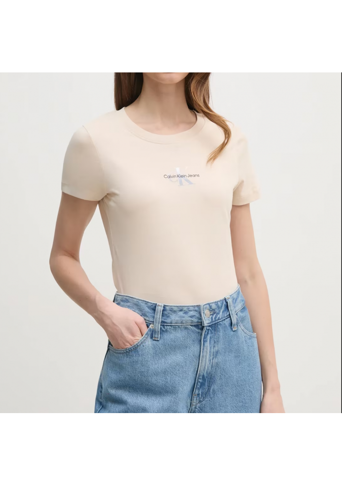 Calvin Klein Jeans t-shirt damski beżowy J20J225252