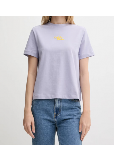 Calvin Klein Jeans t-shirt bawełniany damski kolor fioletowy LV047B851G