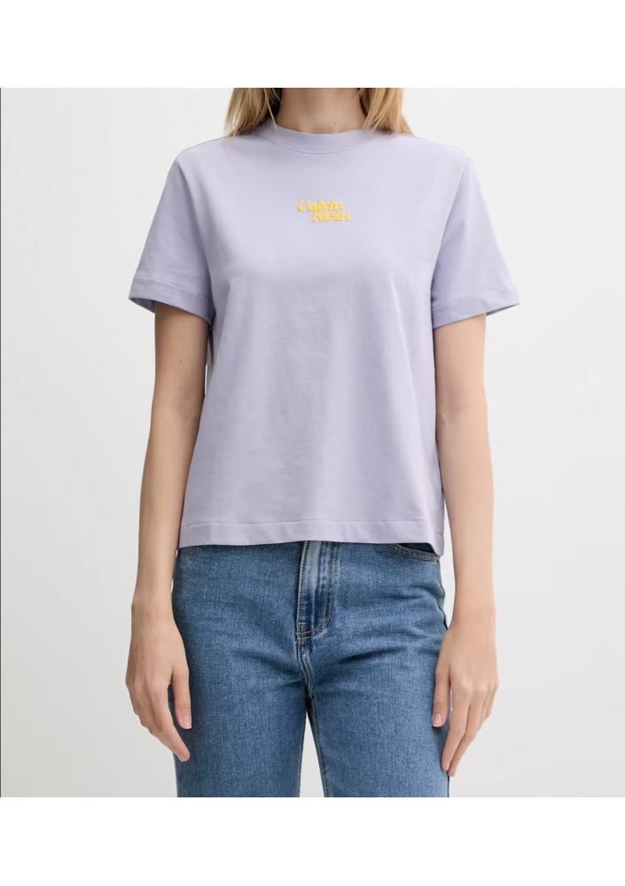 Calvin Klein Jeans t-shirt bawełniany damski kolor fioletowy LV047B851G