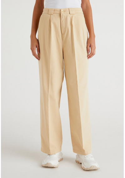 Benetton Spodnie damskie beżowe