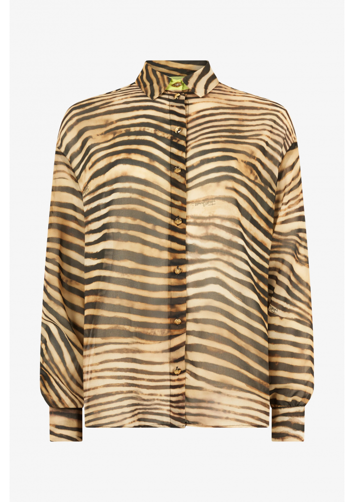 ROBERTO CAVALLI Koszula z nadrukiem skóry tygrysa