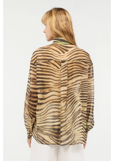 ROBERTO CAVALLI Koszula z nadrukiem skóry tygrysa