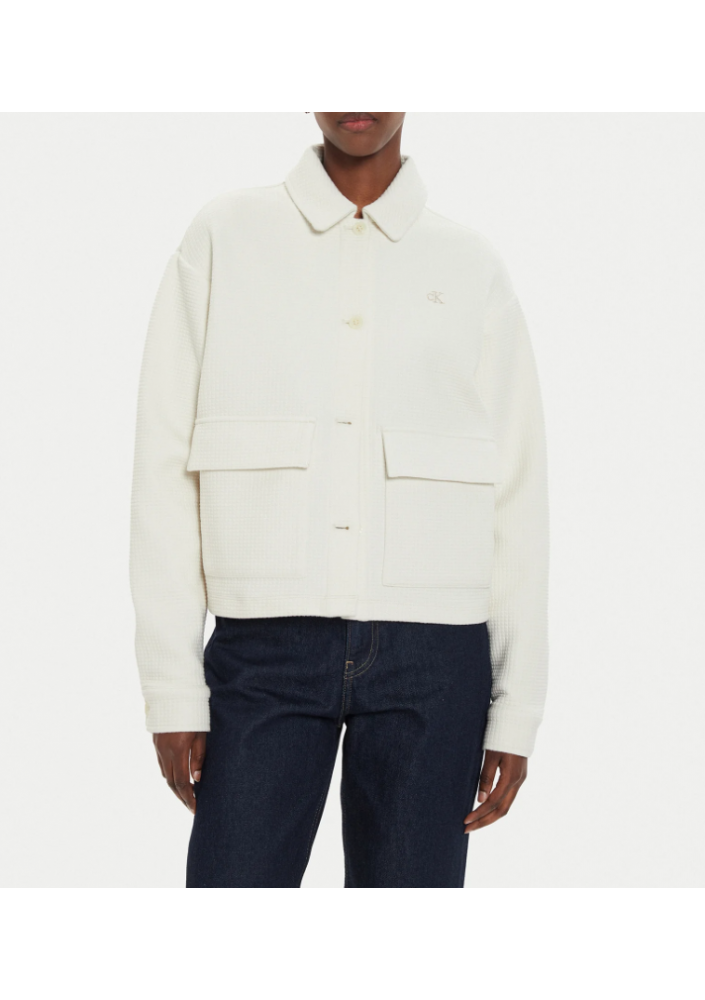 Calvin Klein Jeans Kurtka przejściowa J20J223770 Écru Regular Fit