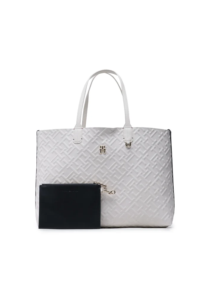 Tommy Hilfiger Torebka Iconic Tommy Tote Mono AW0AW14768 Biały