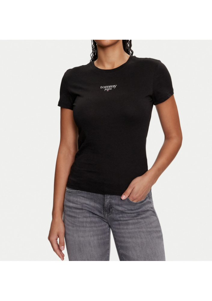 Tommy Jeans T-Shirt Essential DW0DW18397 Czarny Slim Fit