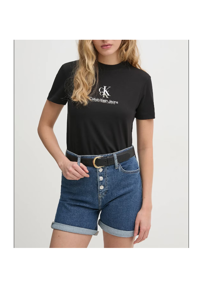 Calvin Klein Jeans t-shirt bawełniany damski kolor czarny J20J225545