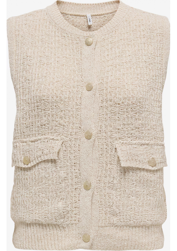 ONLY Kamizelka z dzianiny 'ONLCELESTE' w kolorze Beżowy