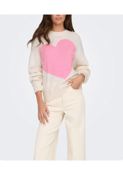 JDY Sweter w kolorze kremowym