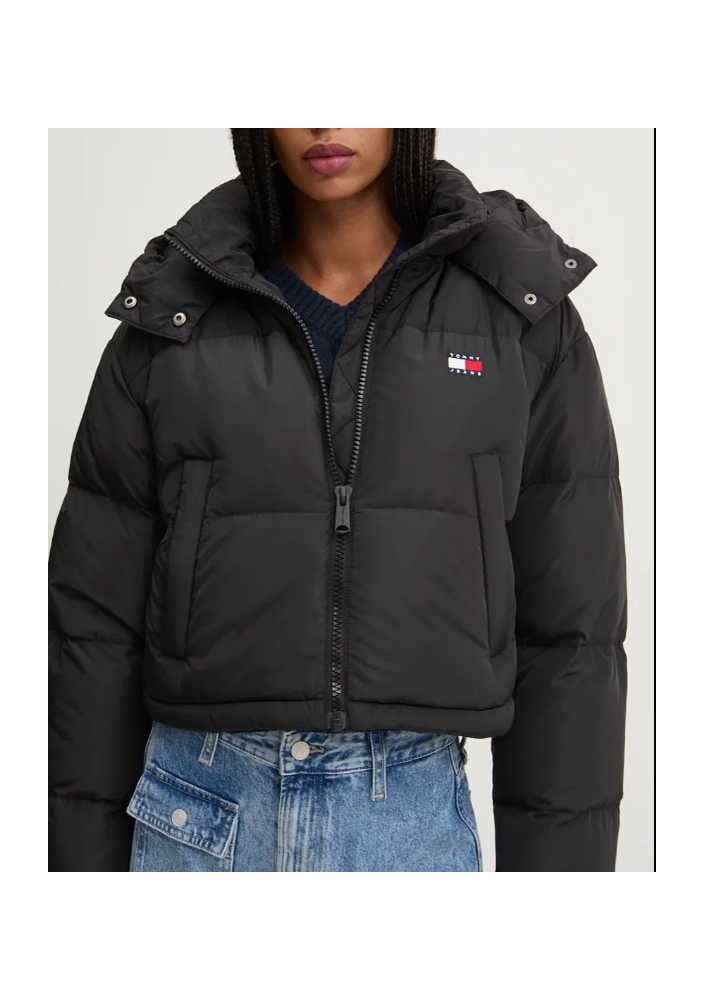 Tommy Jeans kurtka puchowa damska kolor czarny zimowa DW0DW18609