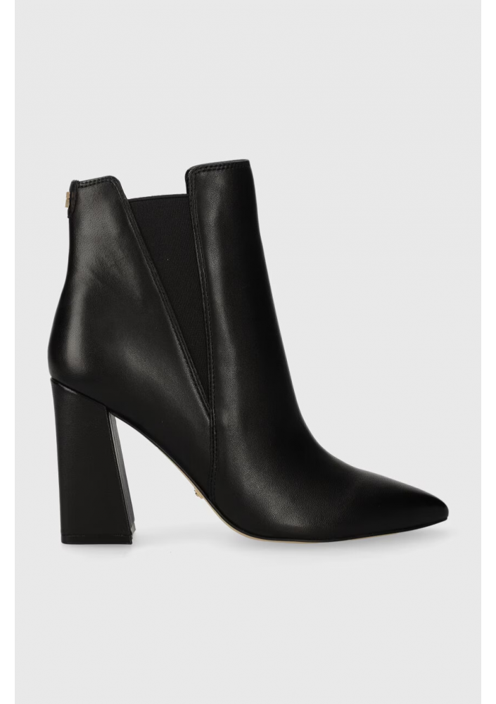 Guess sztyblety skórzane AVISH damskie kolor czarny na słupku FL8AVH LEA10