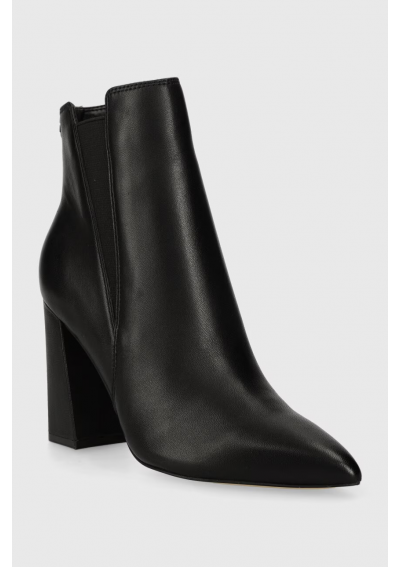 Guess sztyblety skórzane AVISH damskie kolor czarny na słupku FL8AVH LEA10