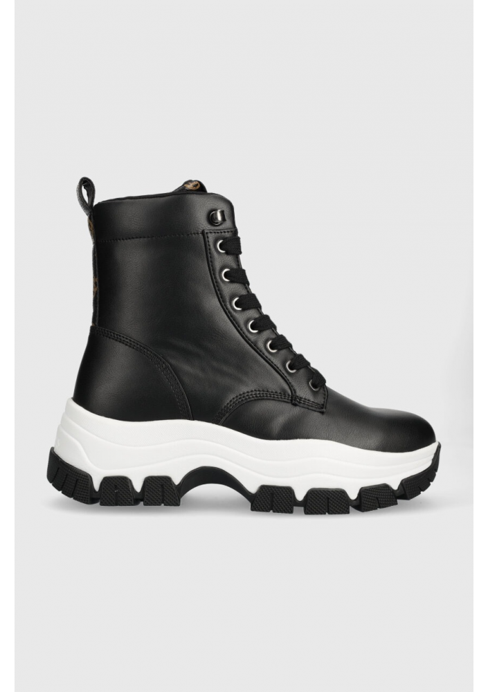 Guess workery BISSONN damskie kolor czarny na platformie FL8BIN ELE12