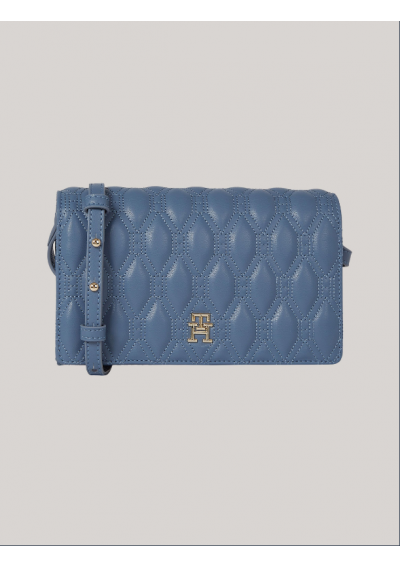 TOMMY HILFIGER Torba typu crossover TH Monogram z pikowaną ramką w kształcie diamentu