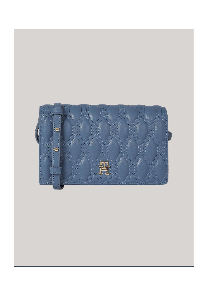 TOMMY HILFIGER Torba typu crossover TH Monogram z pikowaną ramką w kształcie diamentu