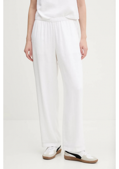 Abercrombie &amp; Fitch spodnie lniane szerokie high waist KI156-5128