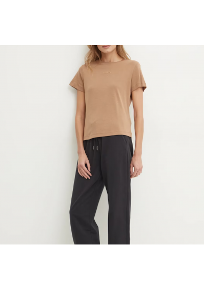 Guess t-shirt bawełniany GELSEY damski kolor brązowy V5RI14 KCOI1