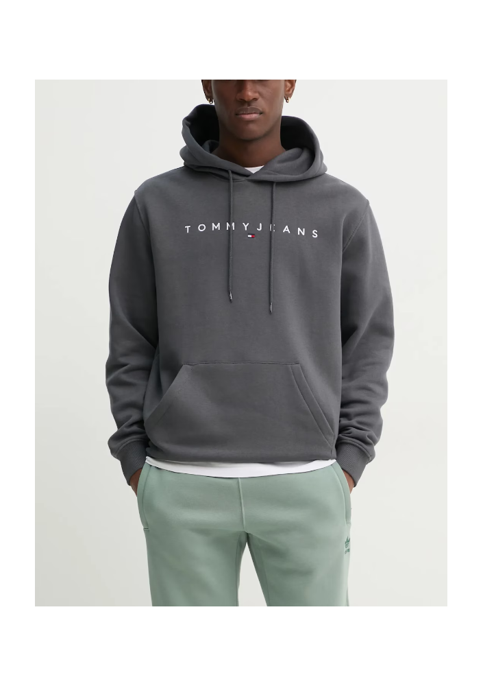 Tommy Jeans bluza męska kolor szary z kapturem z nadrukiem DM0DM20746