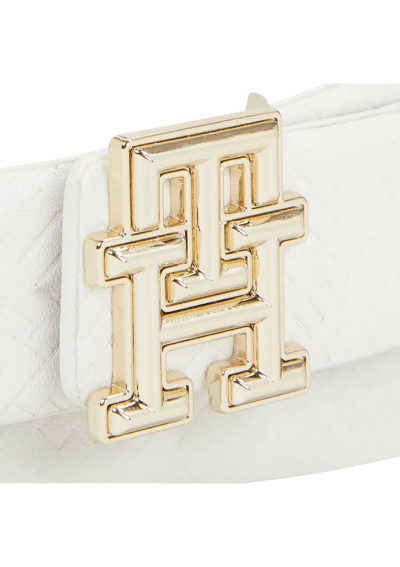 Tommy Hilfiger Pasek Damski Th Logo Bombe Rev 3.0 AW0AW16019 Biały