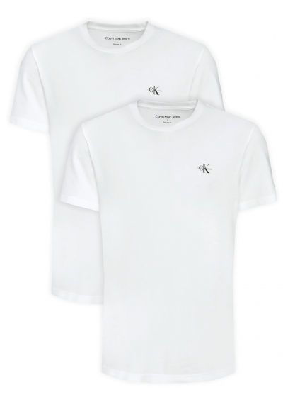 Calvin Klein Jeans Komplet 2 t-shirtów Monologo J30J320199 Biały Regular Fit
