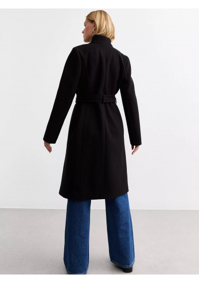 NEW LOOK Płaszcz z kołnierzem typu lejek i paskiem – czarny