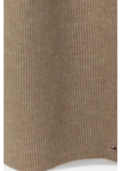 Tommy Hilfiger szalik z domieszką wełny kolor beżowy gładki AW0AW16641