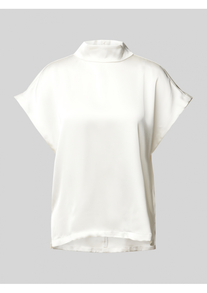 HUGO Bluzka o kroju slim fit ze stójką model ‘Caneli’ - złamany biały