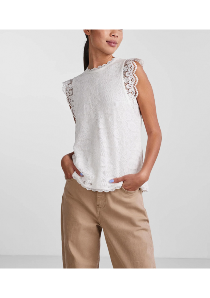 Pieces Bluzka 17120454 Biały Regular Fit