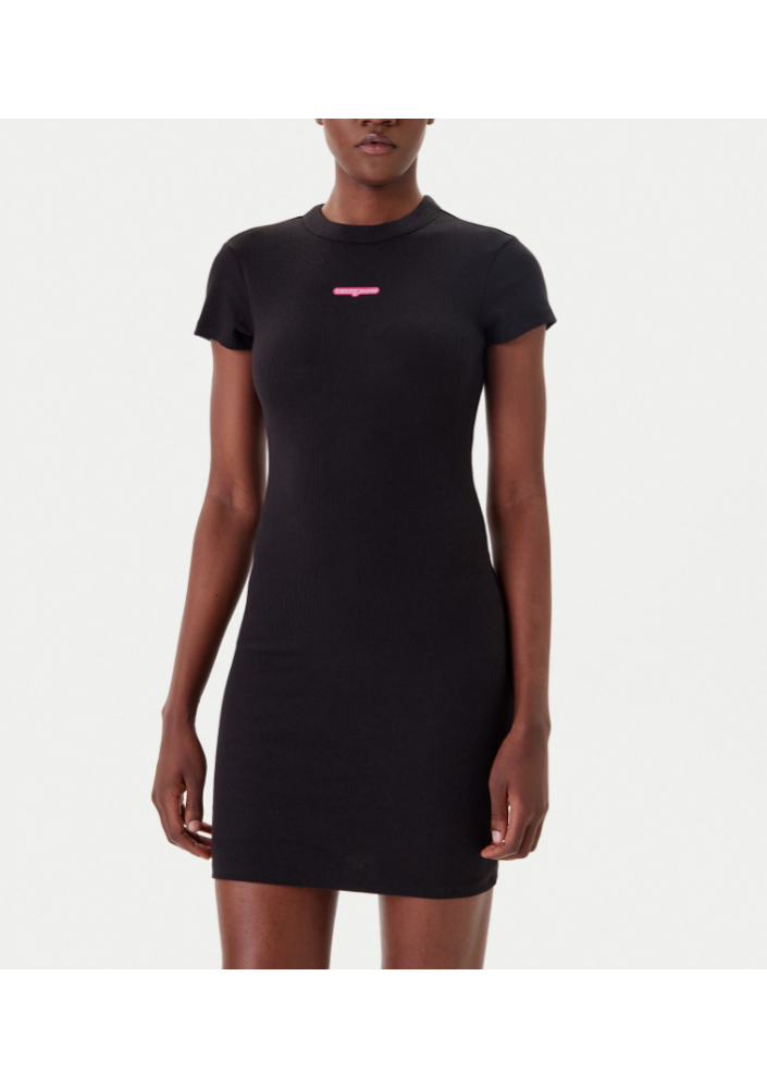 Tommy Jeans Sukienka codzienna Script DW0DW21186 Czarny Slim Fit