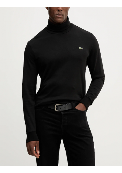 Lacoste longsleeve bawełniany kolor czarny gładki UH2828