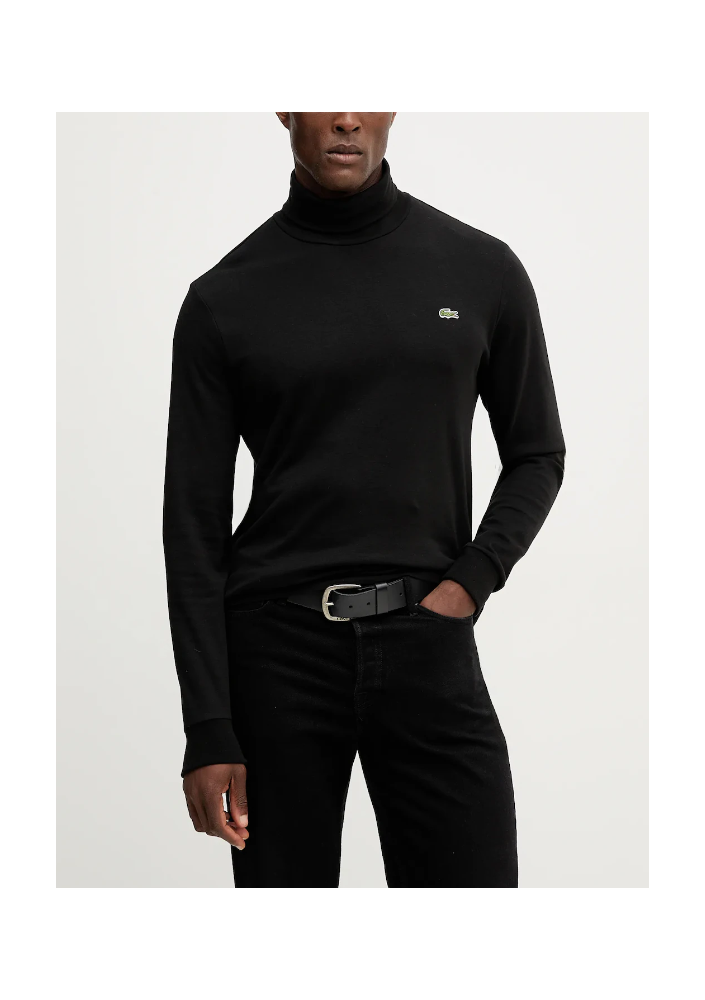 Lacoste longsleeve bawełniany kolor czarny gładki UH2828