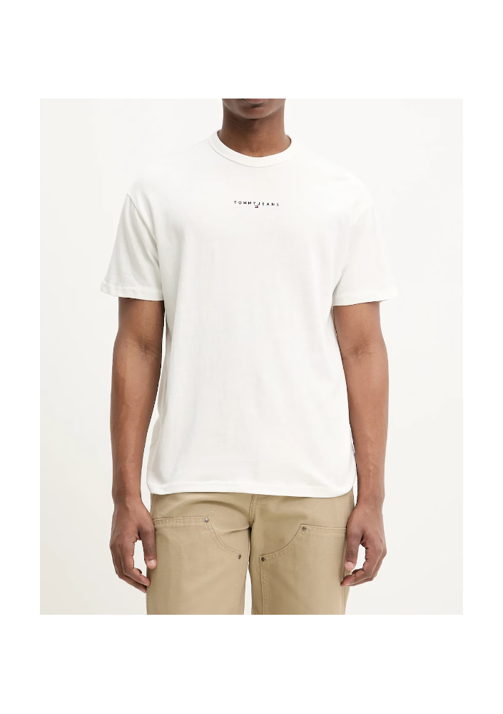 Tommy Jeans t-shirt bawełniany męski kolor biały z aplikacją DM0DM21110