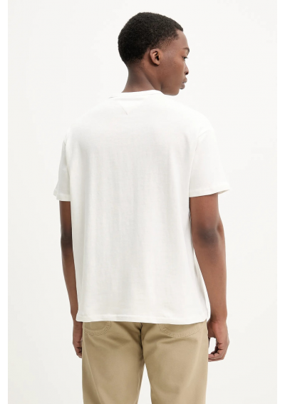 Tommy Jeans t-shirt bawełniany męski kolor biały z aplikacją DM0DM21110