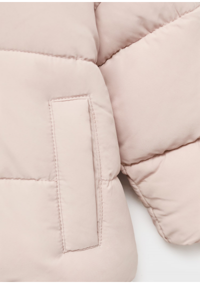 MANGO Pikowany anorak z futrzaną podszewką