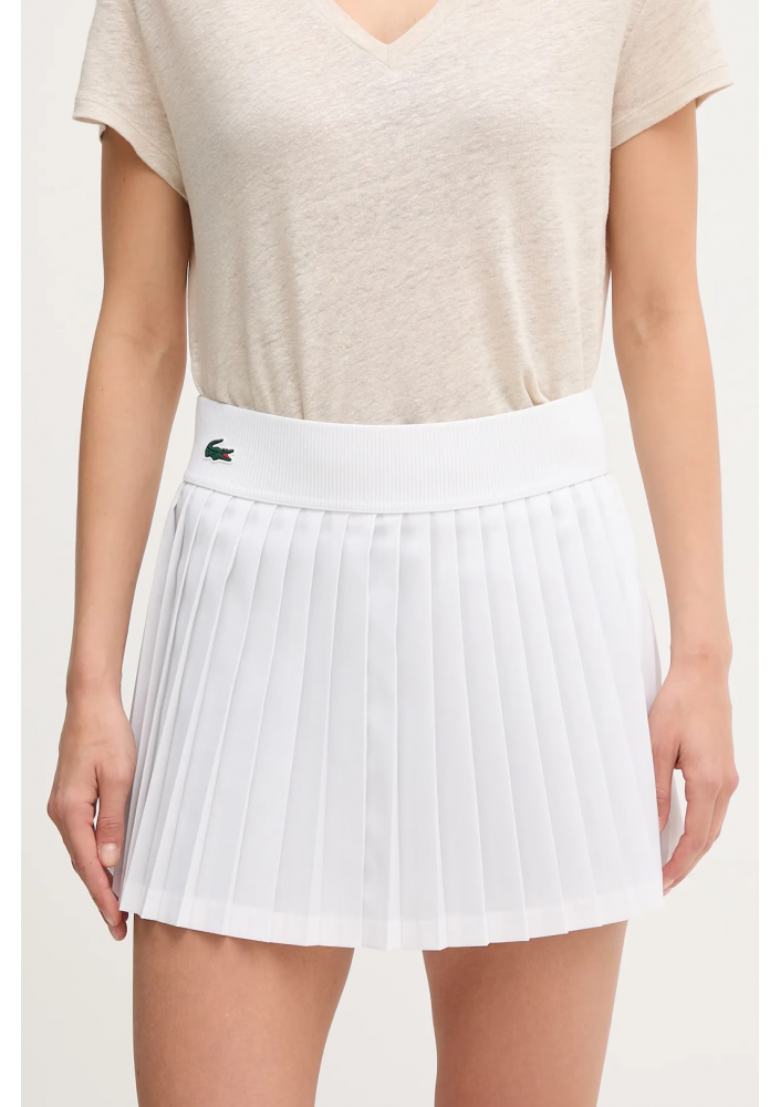 Lacoste spódnica kolor biały mini rozkloszowana JF8594