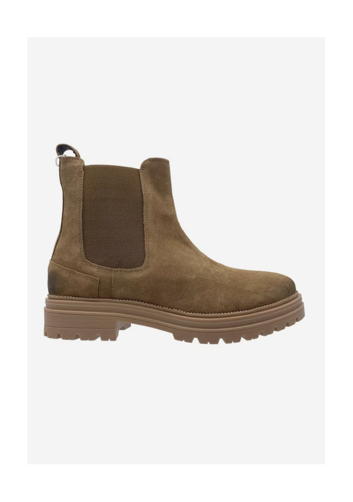 LAZAMANI Buty damskie botki eleganckie zamszowe brązowe