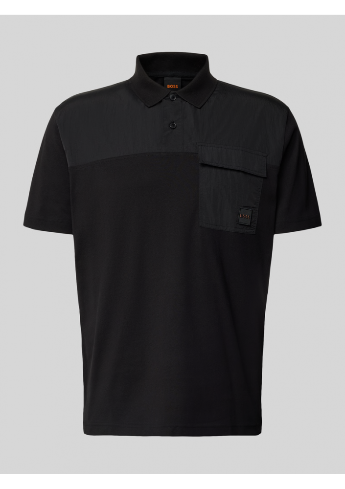 BOSS Orange Koszulka polo o kroju regular fit z czystej bawełny model ‘PE_PANEL’ - czarny