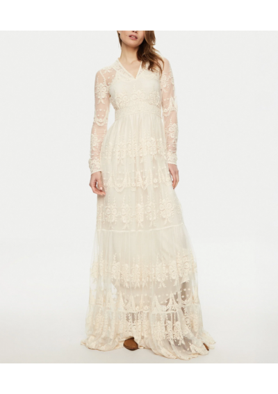 YAS Sukienka wieczorowa Seloise 26015997 Biały Regular Fit