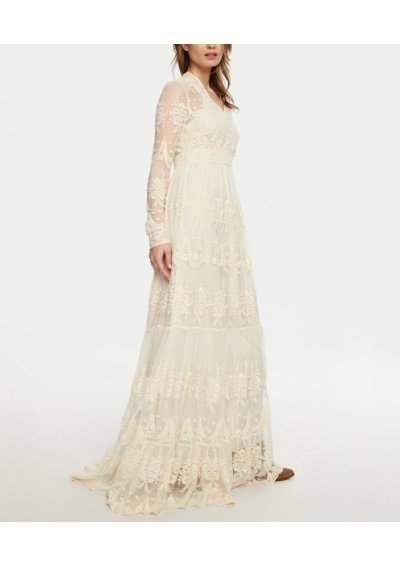 YAS Sukienka wieczorowa Seloise 26015997 Biały Regular Fit