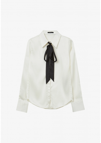 Kaliope EN AVEC NŒUD - Bluzka zapinana na guziki - blanc