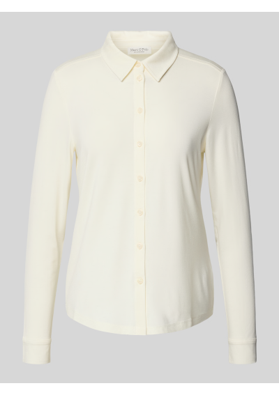 Marc O'Polo Bluzka koszulowa z mieszanki wiskozy z wykładanym kołnierzem - złamany biały