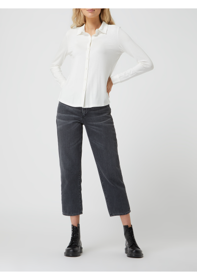 Marc O'Polo Bluzka koszulowa z mieszanki wiskozy z wykładanym kołnierzem - złamany biały