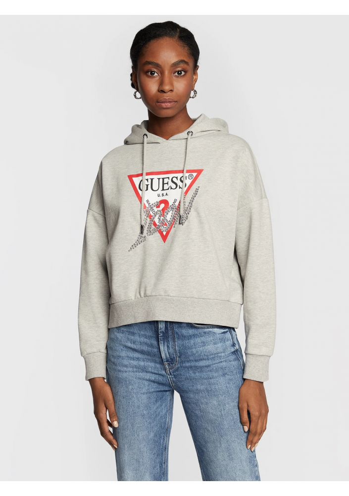Guess Bluza Icon W2BQ17 KB683 Szara Regular Fit