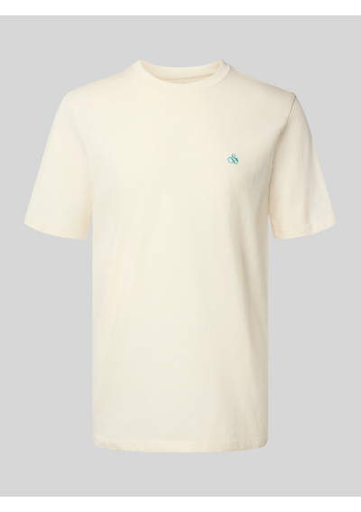 Scotch &amp; Soda T-shirt z wyhaftowanym logo - złamany biały