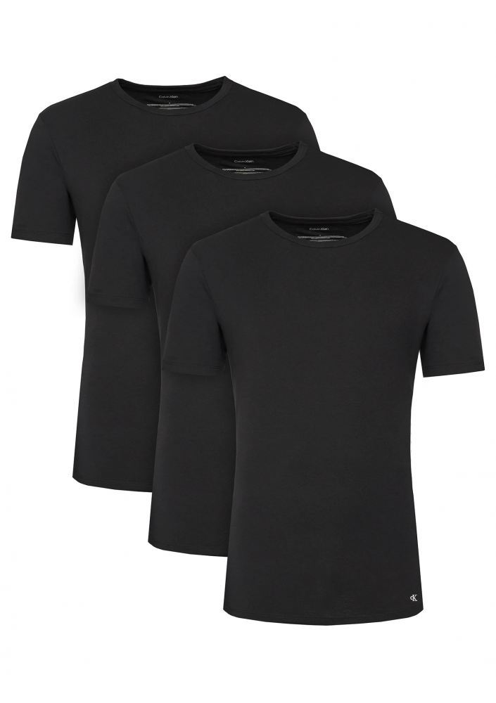 Calvin Klein Komplet 3 koszulek LV00NB4185 Czarny Regular Fit