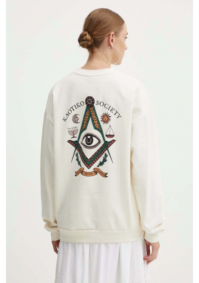 Kaotiko bluza kolor beżowy z nadrukiem AI113-01-G002